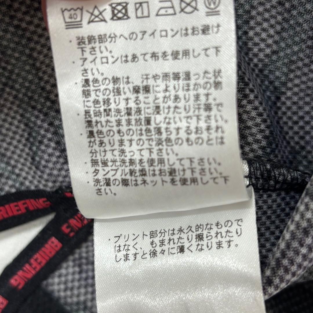 【美品】BRIEFING ブリーフィング 半袖ポロシャツ シャドーカモ 黒 XL