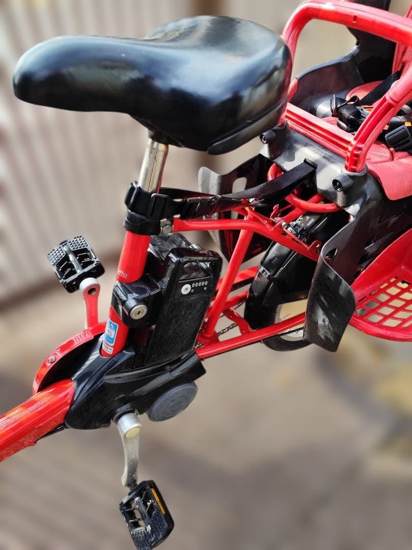 パナソニック　電動アシスト自転車　チャイルドシート付　赤色