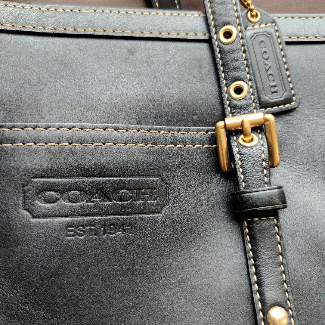 ◆美品　COACH　黒　レザーハンドバッグ◆