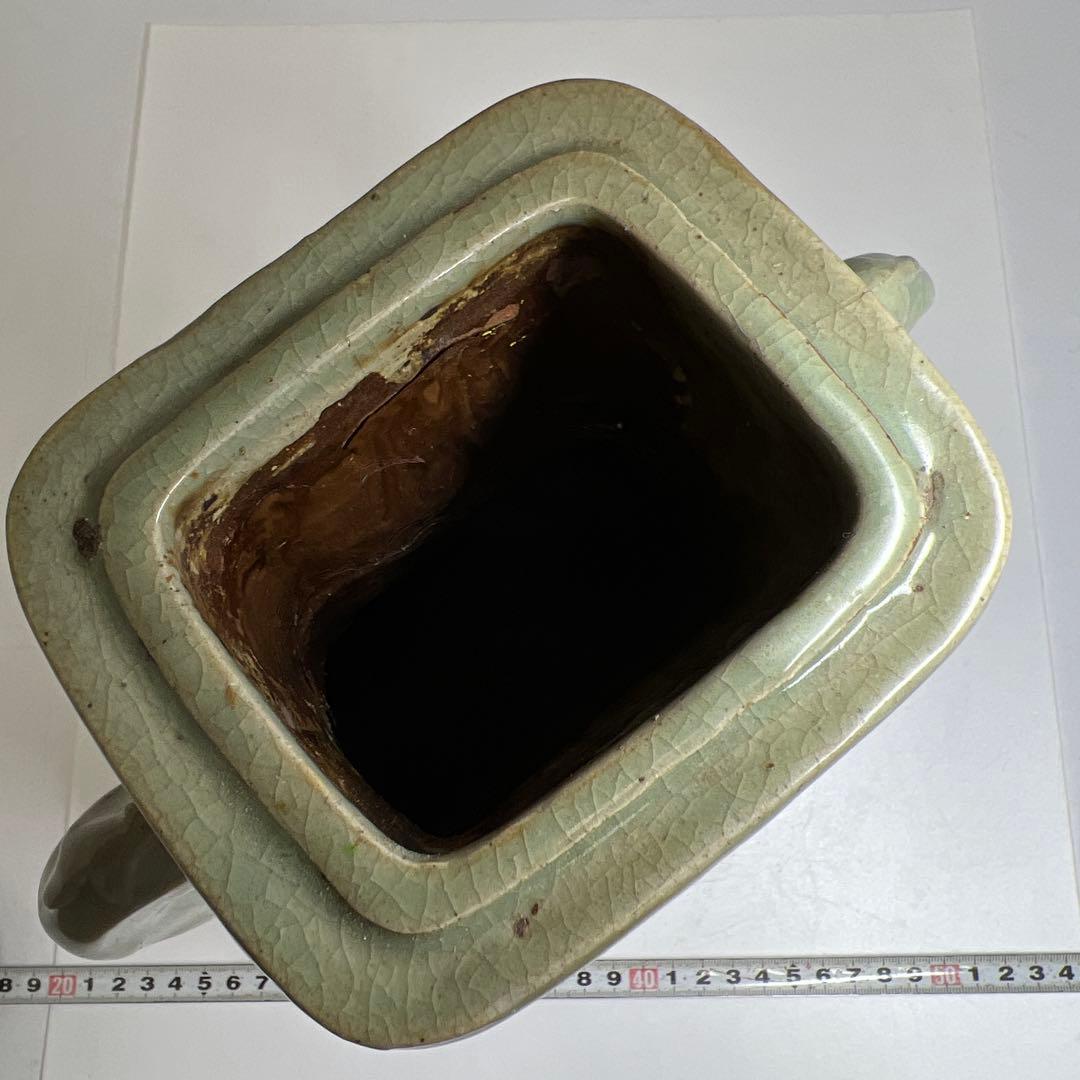 専用　中国古玩　青磁花入大　高さ約25.5㎝ 東Y8-0216①
