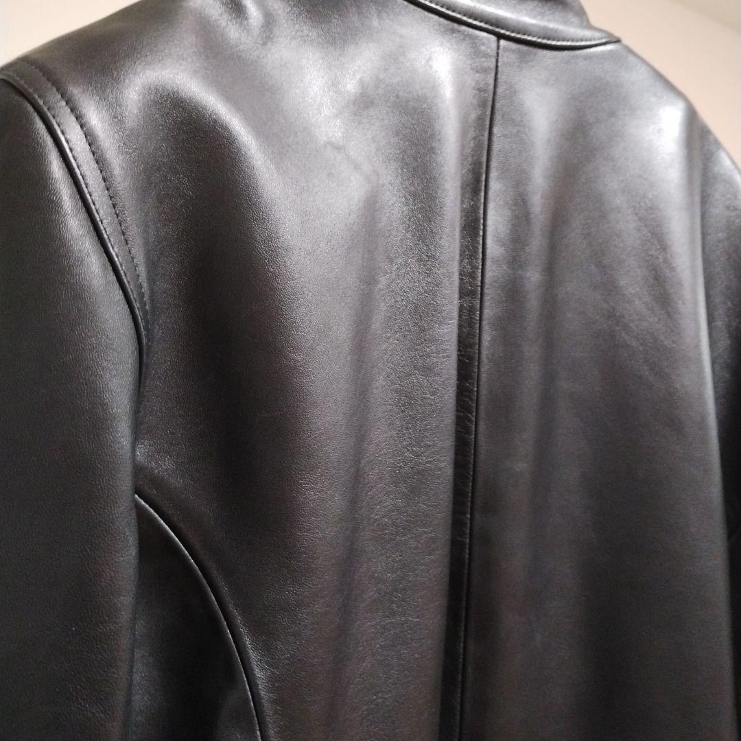 エンメティ レザージャケット 46 黒 美品