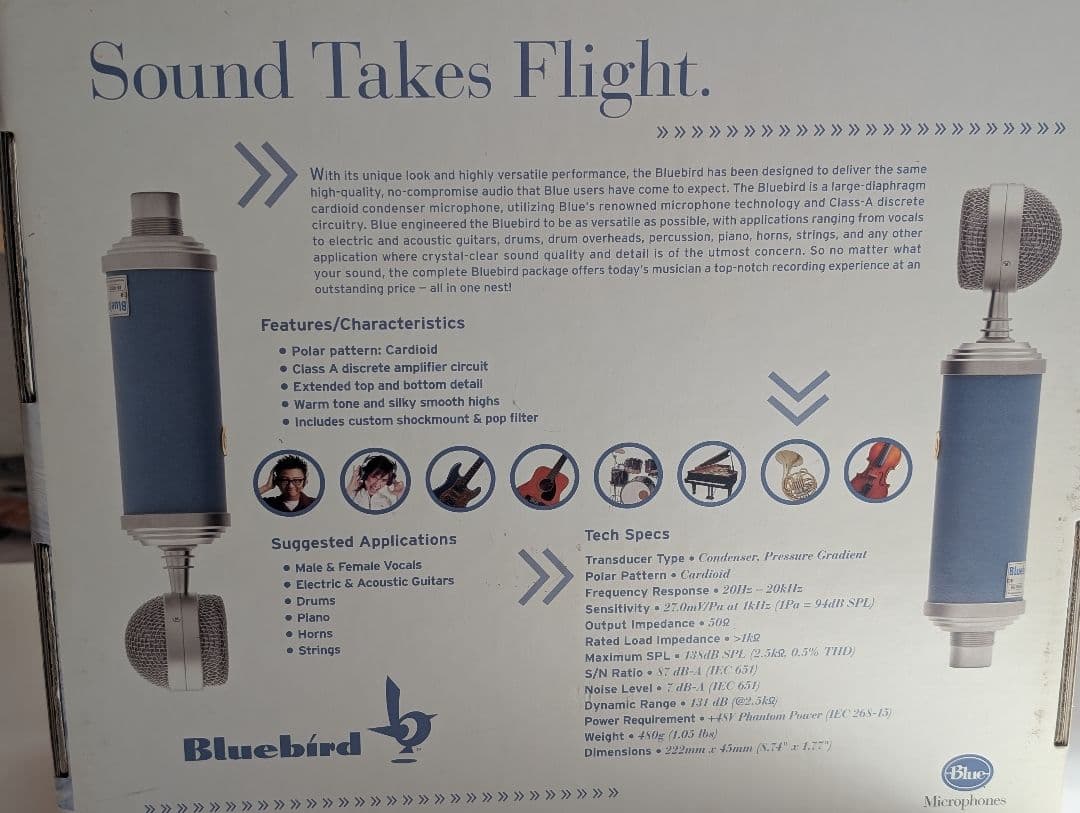 Bluebird コンデンサーマイク(専用ショックマウントとポップガード付き)