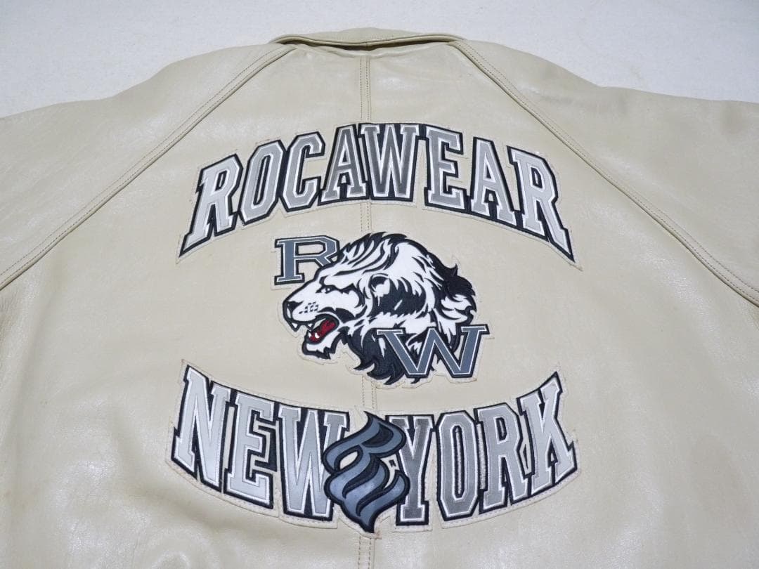 メルオジ　ロカウェア　本革　レザージャケット　クリーム　3XL