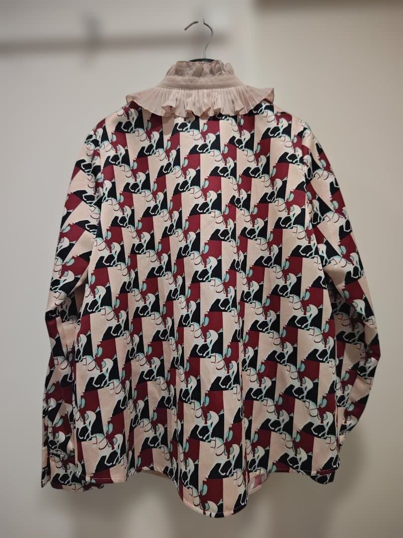 完売品：loulou willoughby ホースジオメトリックプリントブラウス