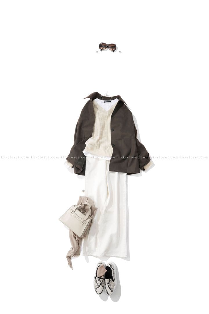 kkcloset slo ダークブラウン ボタン付きシャツジャケット
