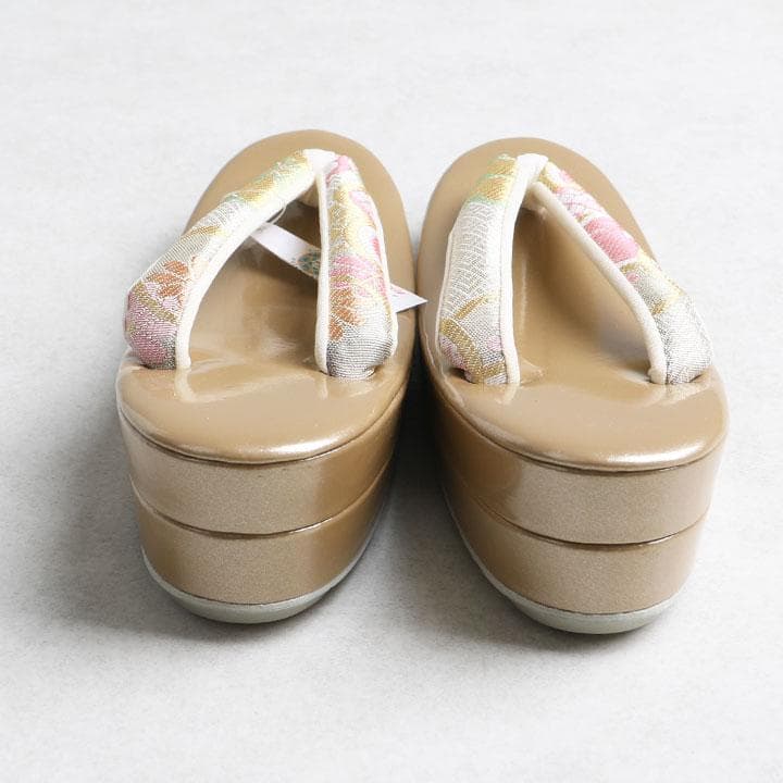 【新品】振袖用 草履バッグセット　ねじり梅 草履:22.5cm(S) 00605