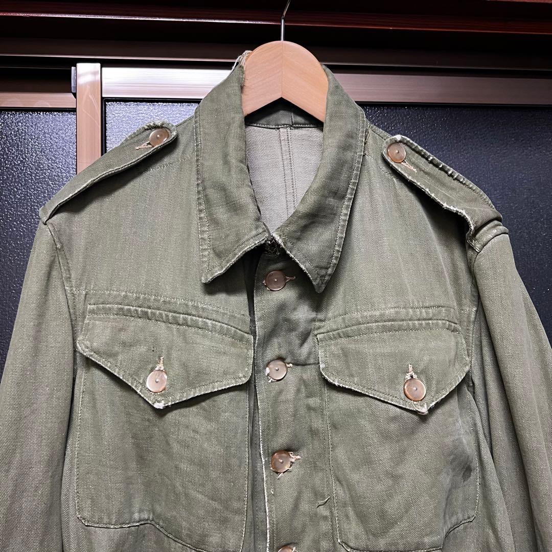 50s イギリス軍 グリーンデニム バトルドレス ジャケット