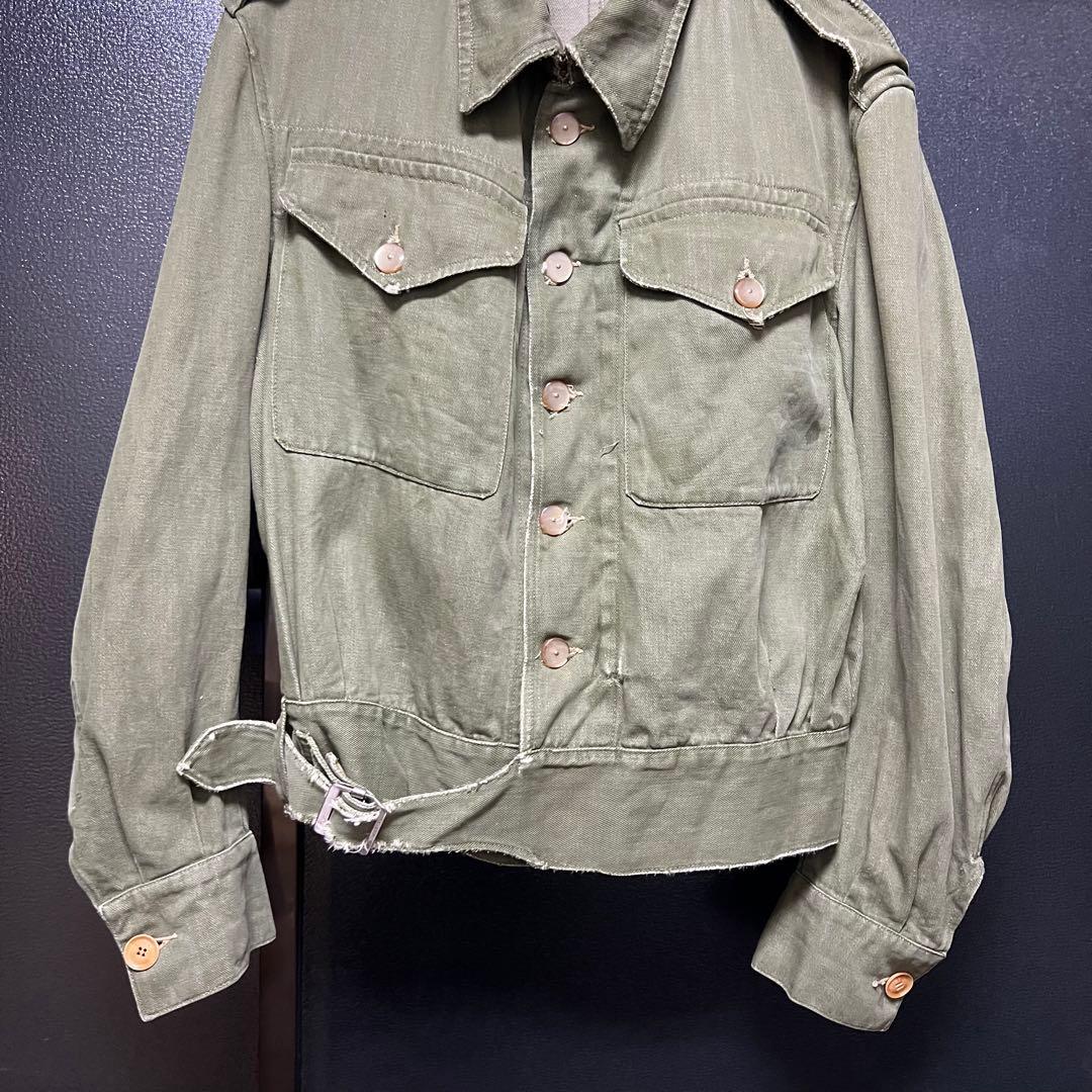 50s イギリス軍 グリーンデニム バトルドレス ジャケット