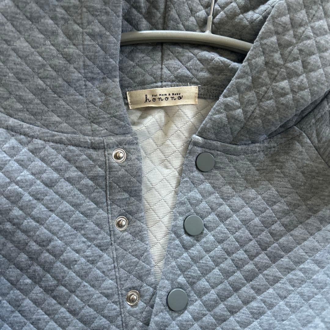 honono キルティングパーカーワンピース Gray マタニティ　ワンピース