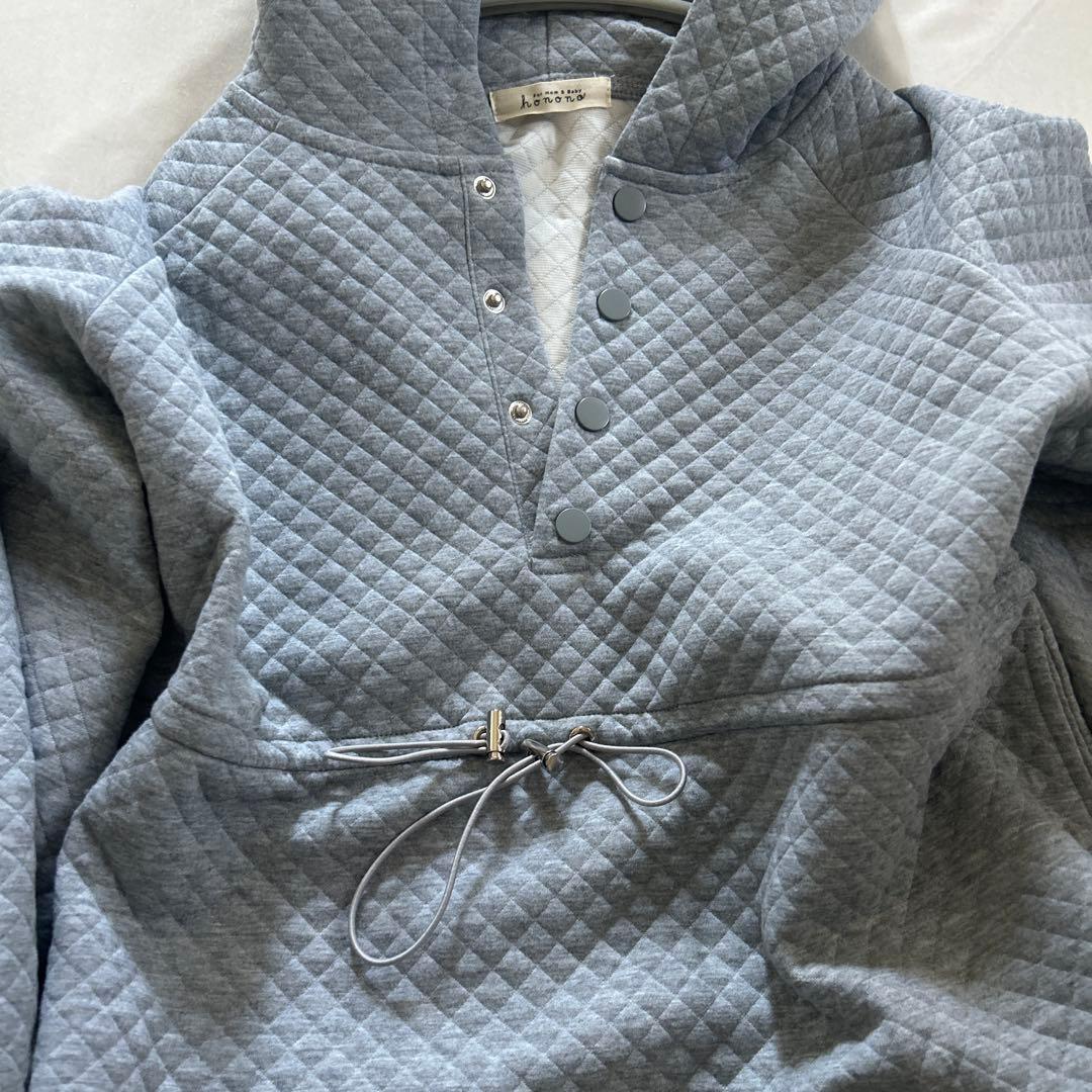 honono キルティングパーカーワンピース Gray マタニティ　ワンピース