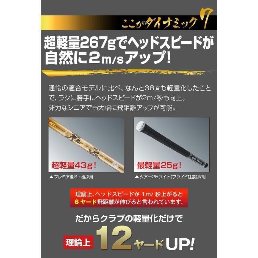 新品 高反発ドライバー ダイナミクスプレステージ 軽量プレミア飛匠・極シャフト