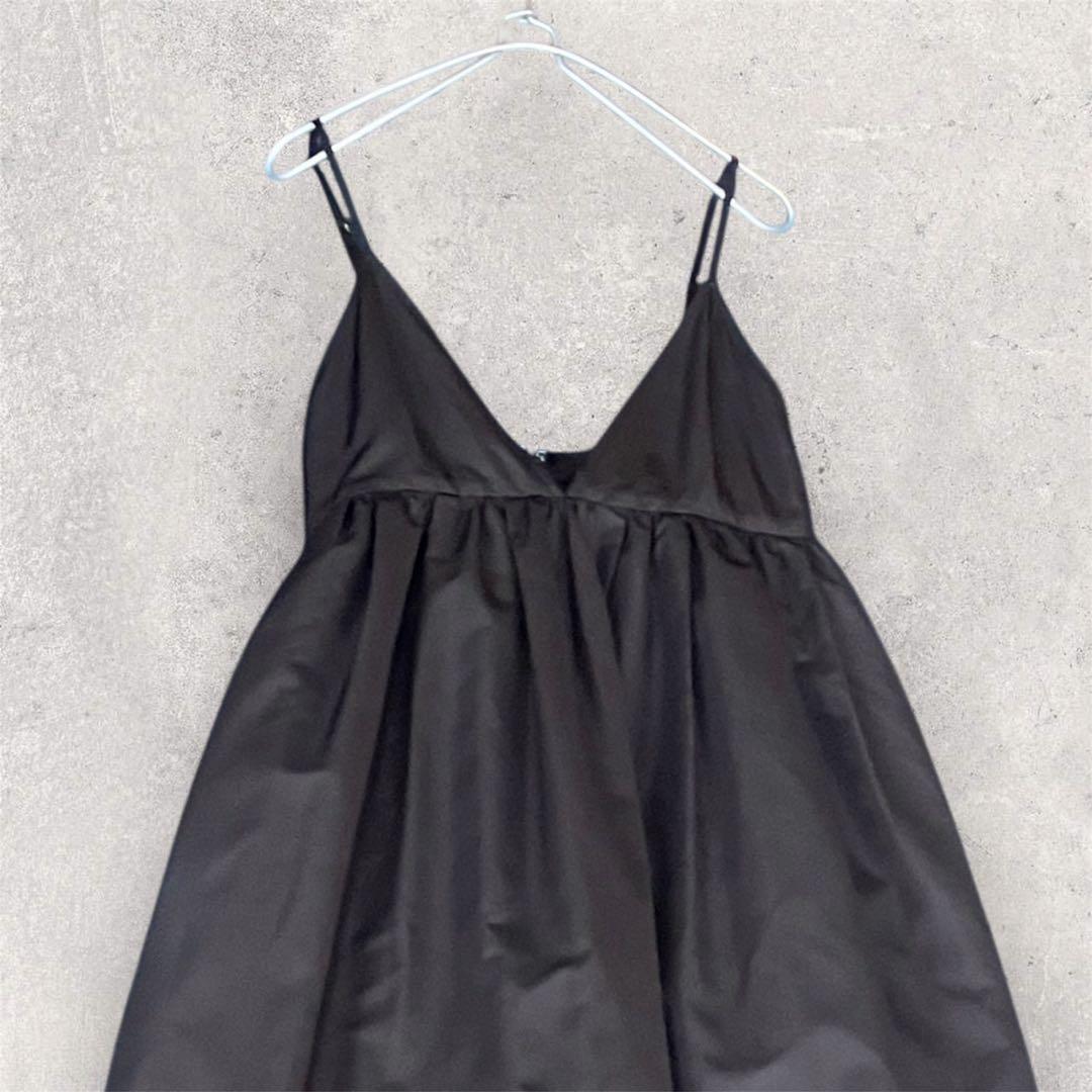 SLOBE IENA スローブイエナ タフタギャザーキャミワンピース 黒 38