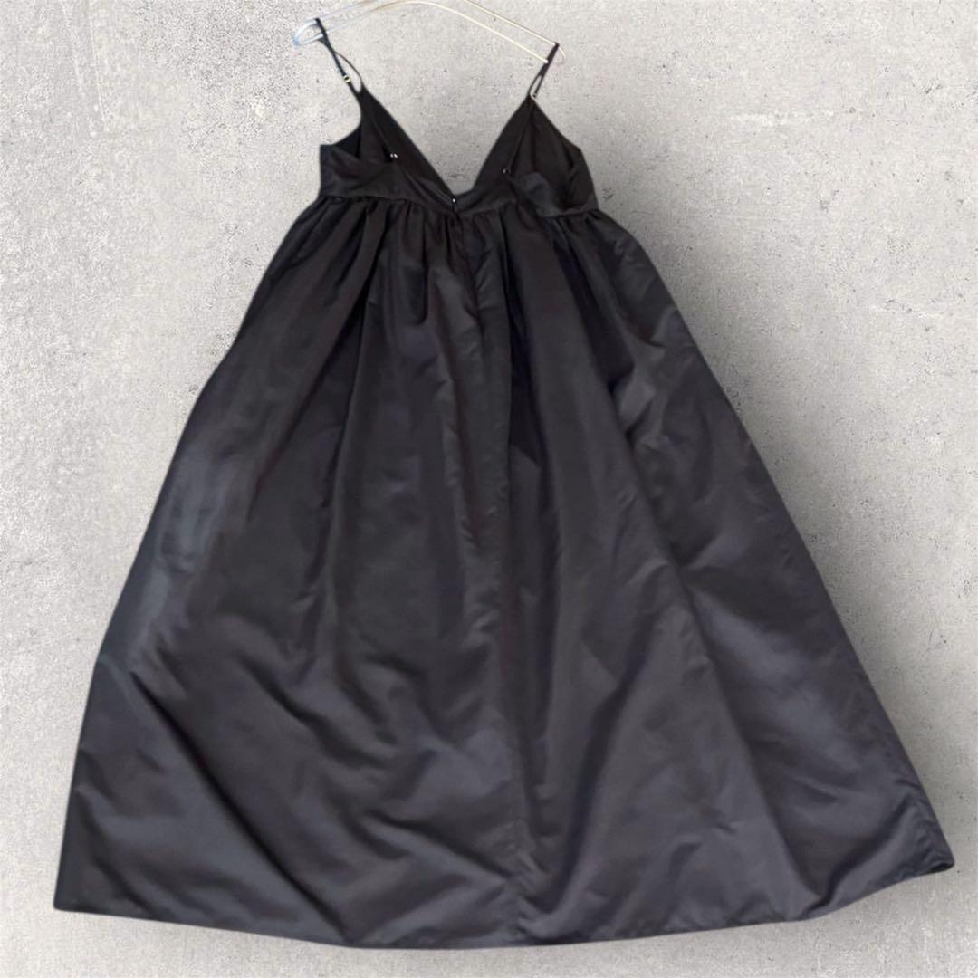 SLOBE IENA スローブイエナ タフタギャザーキャミワンピース 黒 38