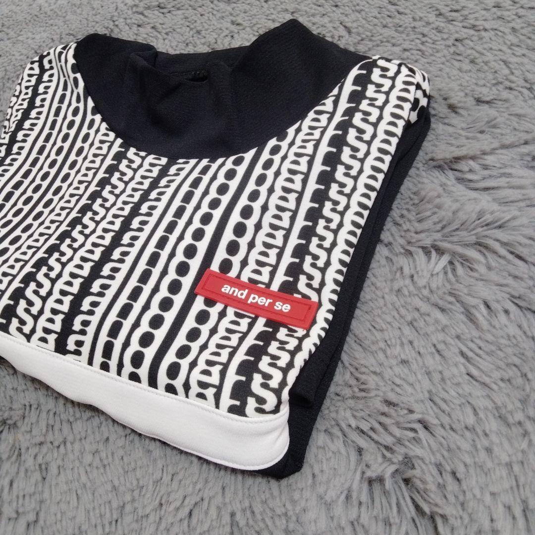 アンパスィ♡モックネック 半袖*シャツ♡Mゴルフ スポーツ テニス