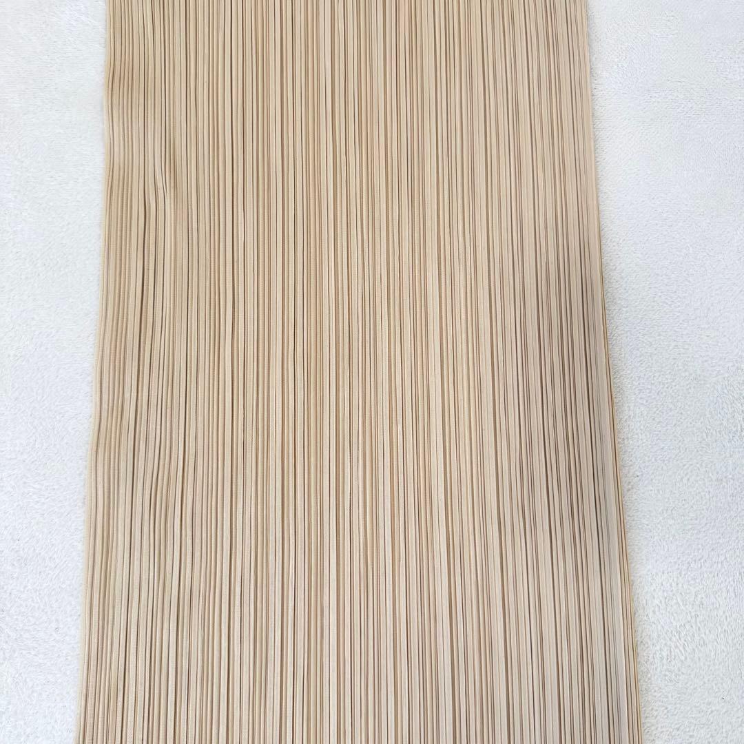 極美品✨PLEATS PLEASE スリット入り　ベージュ　ロングワンピース