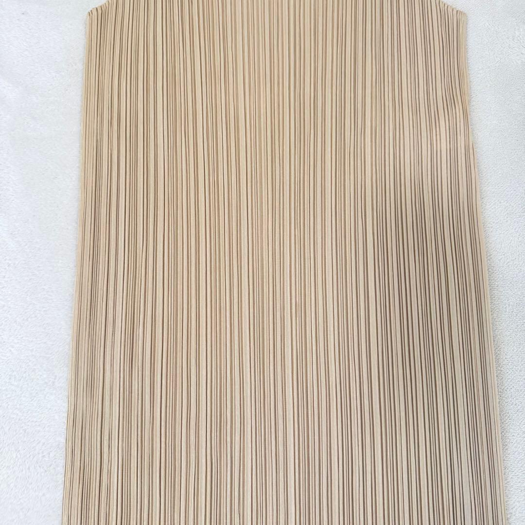 極美品✨PLEATS PLEASE スリット入り　ベージュ　ロングワンピース