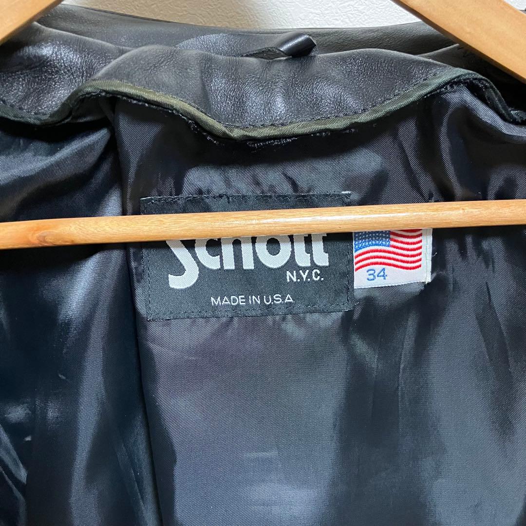 schott 641シングル ライダースジャケットUSA 34 オマケ付き！