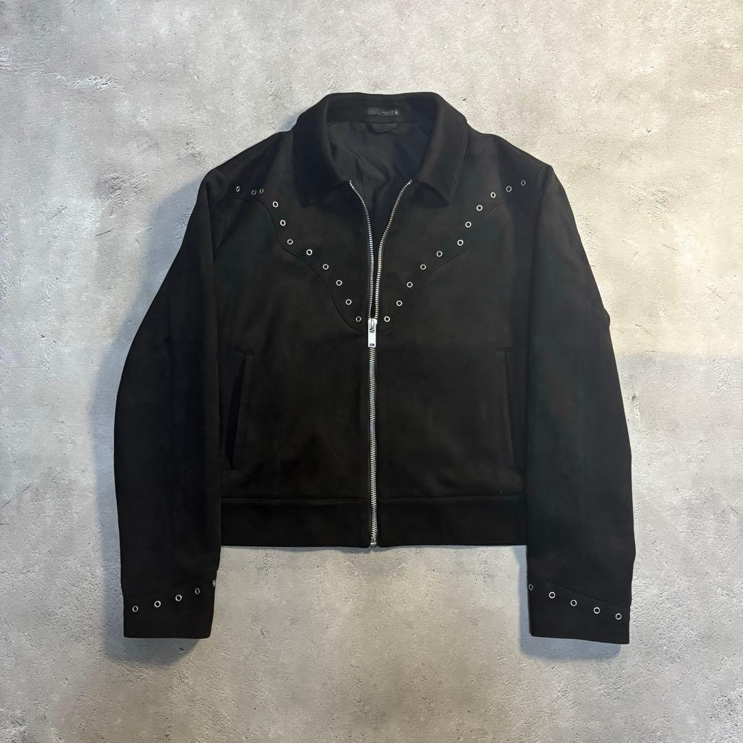 archive zara western jacket suède black