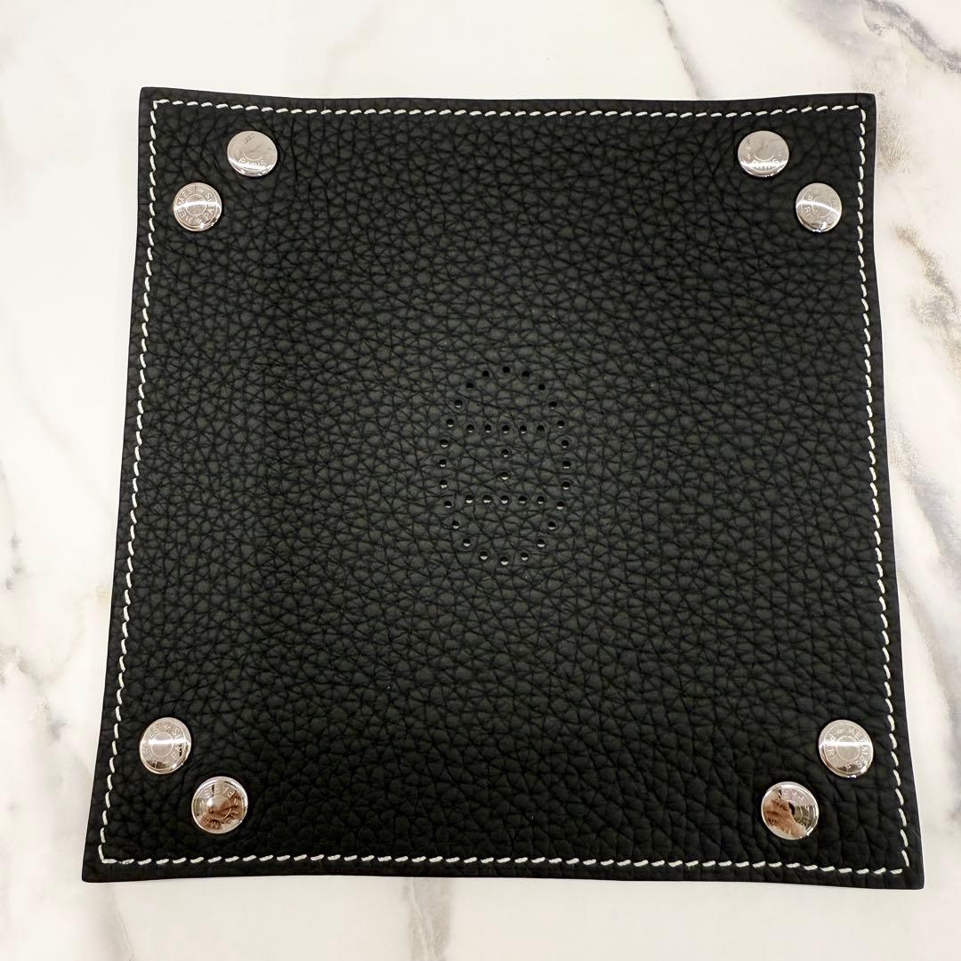 【新品未使用】エルメス ヴィドポッシュ ミニ トレー 小物入れ 黒 シルバー金具