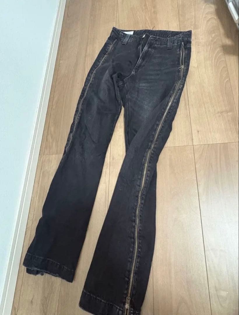 専用 ZARA ブラックブーツカットデニム サイドジッパー付き