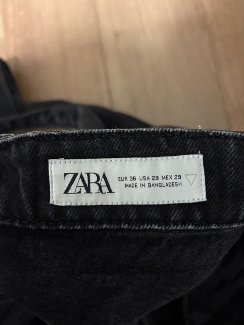 専用 ZARA ブラックブーツカットデニム サイドジッパー付き
