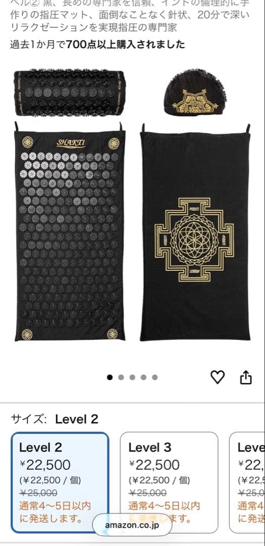 【美品】シャクティマット　レベル2 枕、マットセット