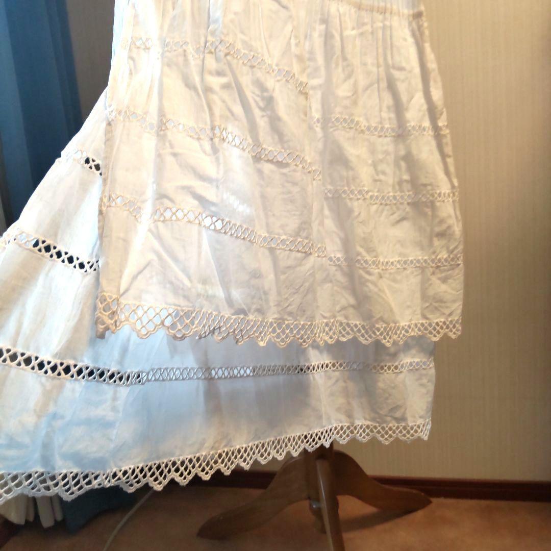 PLEATS PLEASE ヴィンテージ ロングワンピース 白 レース
