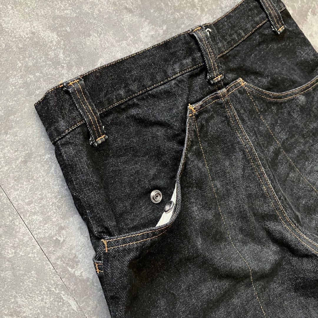 パンツ NEPENTHES HOGGS double knee black denim