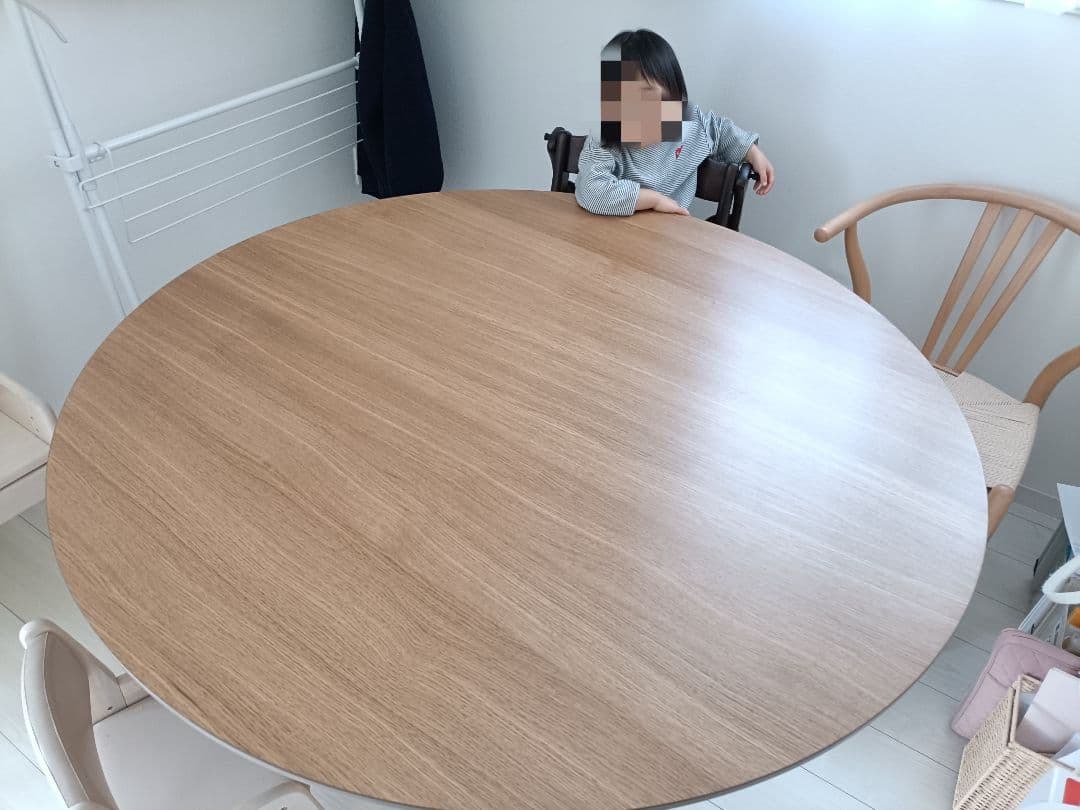 木製 円形 ダイニングテーブル 120cm