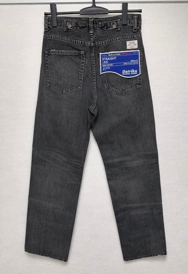 DAIRIKU 24SS ストレート デニム 27 ブラック 定価49500円