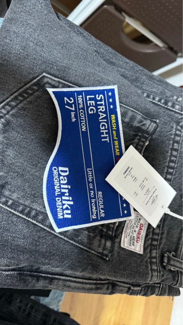 DAIRIKU 24SS ストレート デニム 27 ブラック 定価49500円