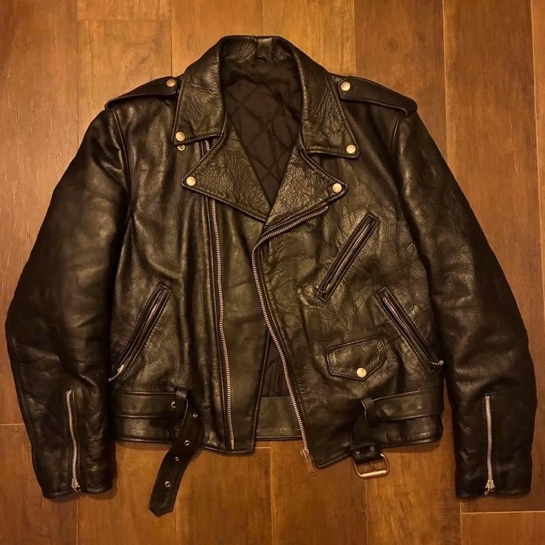 70s〜80s uk vintage レザーダブルライダースジャケット 古着