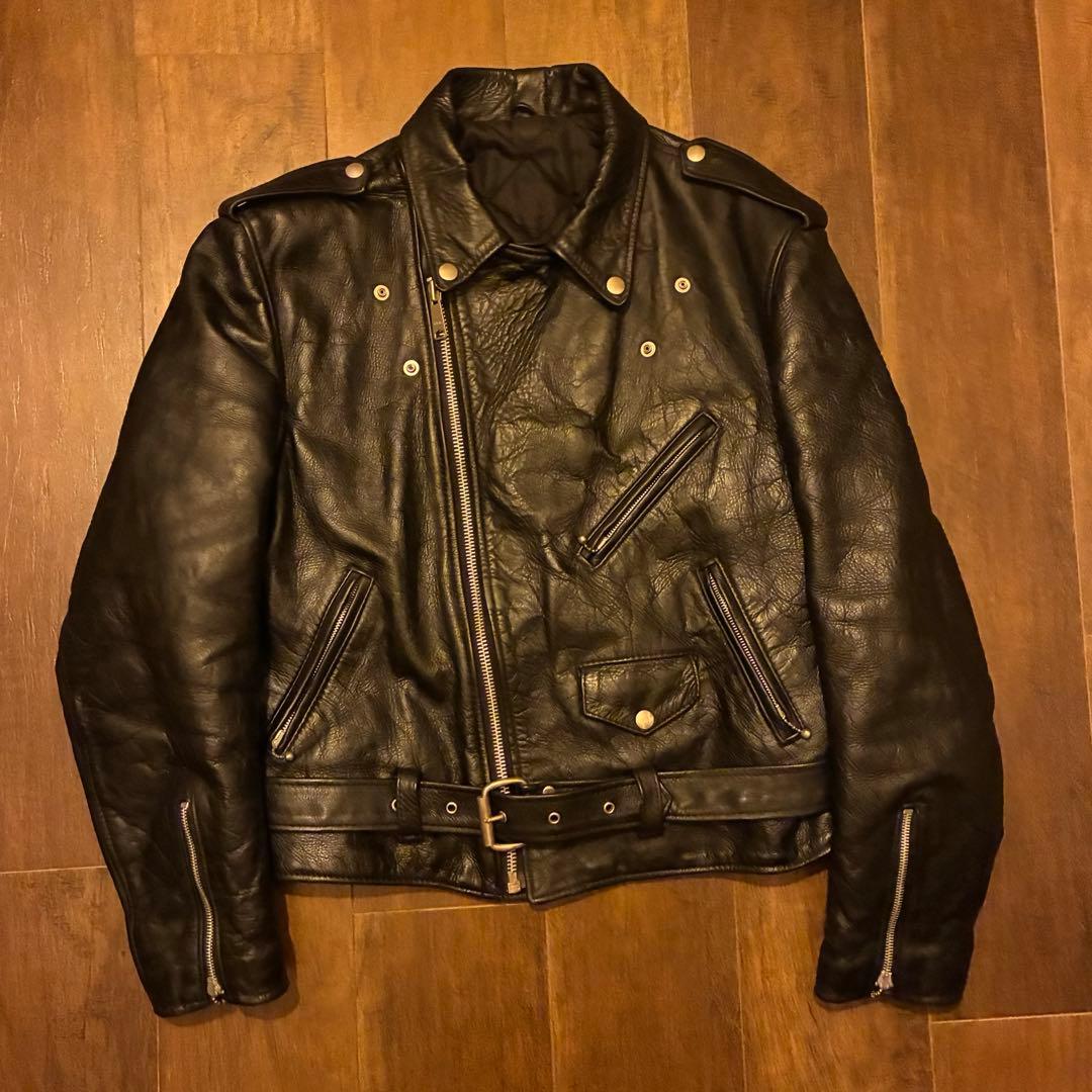 70s〜80s uk vintage レザーダブルライダースジャケット 古着
