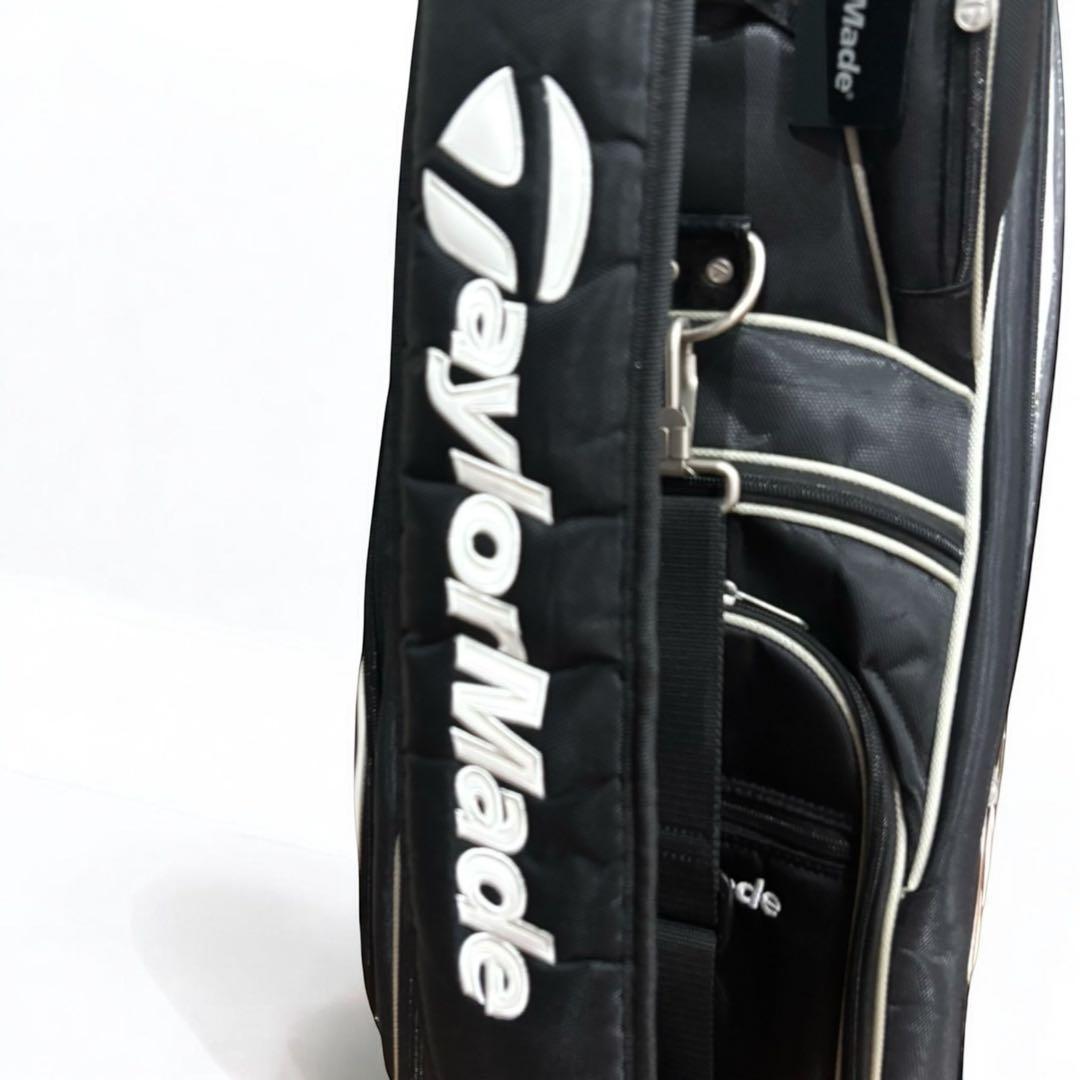 【人気モデル】TaylorMade キャディバッグ 黒白 フード付 良品 ゴルフ
