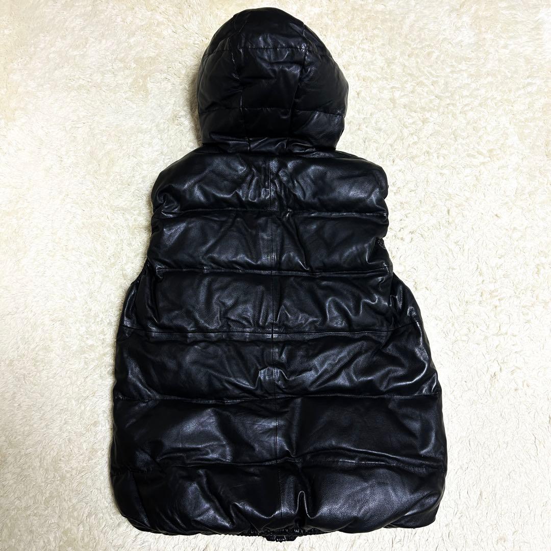 希少✨ COMME CA MEN レザー ダウンベスト ブラック L 羊革