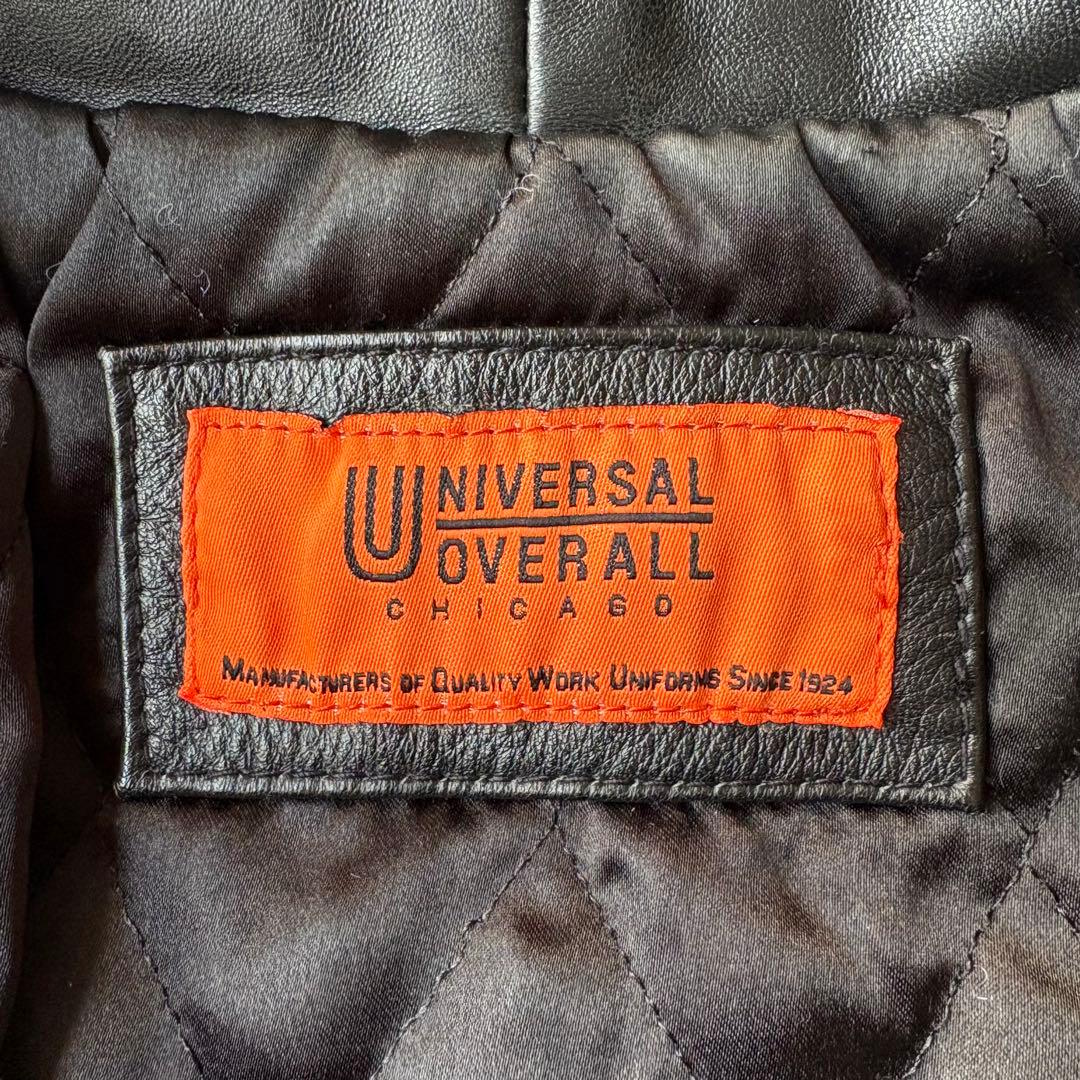 universal overall レザー トラッカージャケット 羊革 ブラック