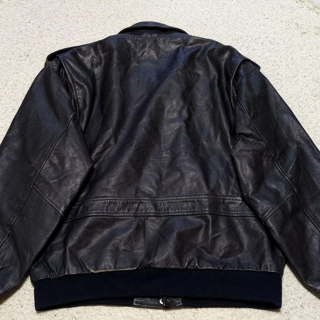 2-20　90s古着VINTAGEレザージャケット黒サイズXXL