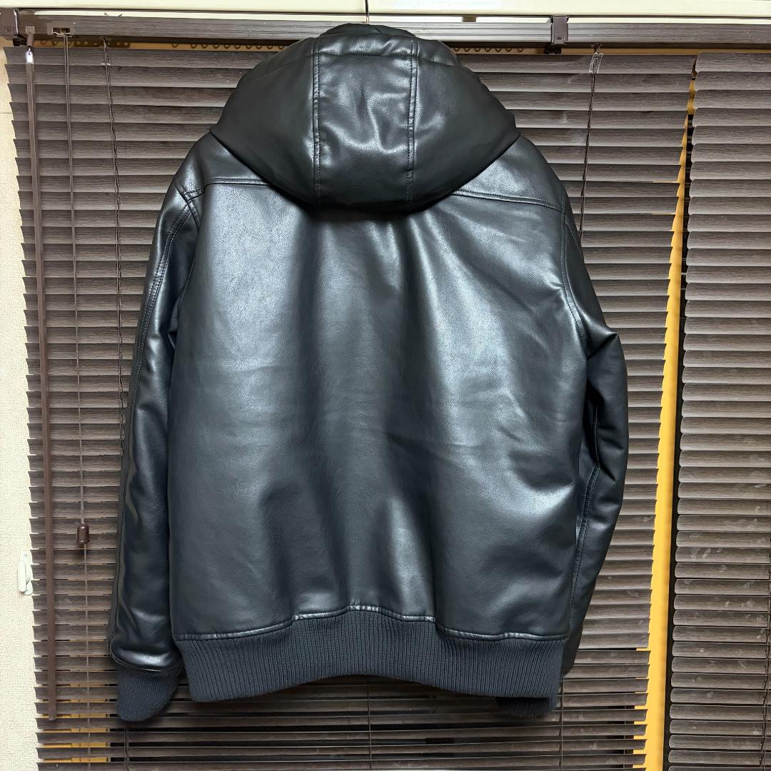 新*錦様 ALPHA INDUSTRIES フード付きフェイクレザージャケット