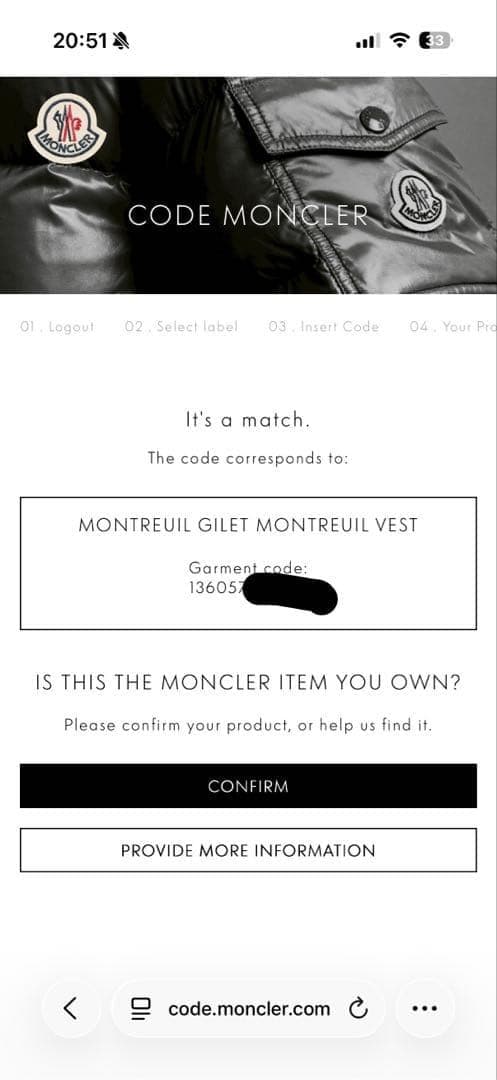 美品⭐️モンクレール　MONTREUIL モントレイユ　ネイビー　4D16
