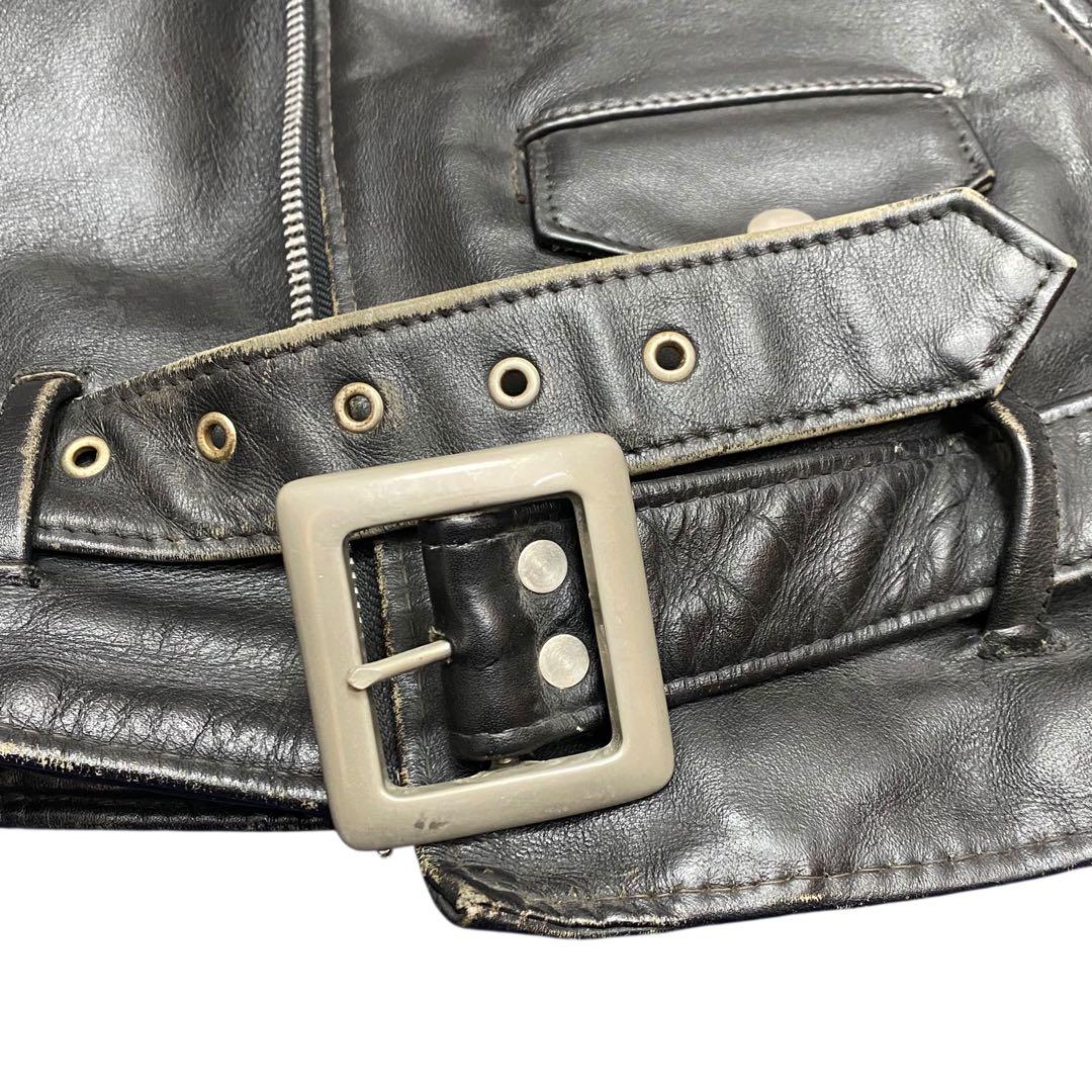 70s Schott 613ワンスター ブラック ダブルライダース 牛タグ 36