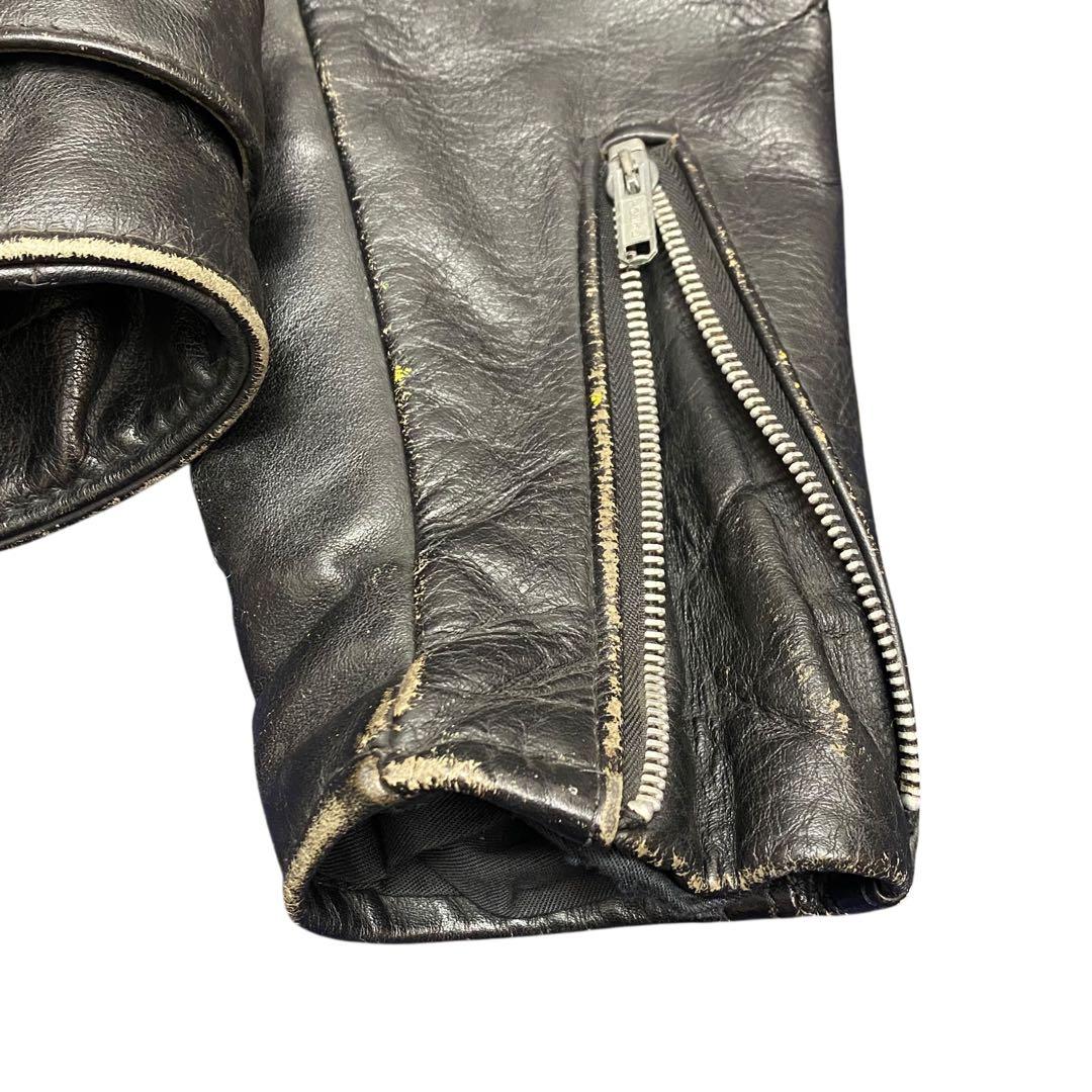 70s Schott 613ワンスター ブラック ダブルライダース 牛タグ 36