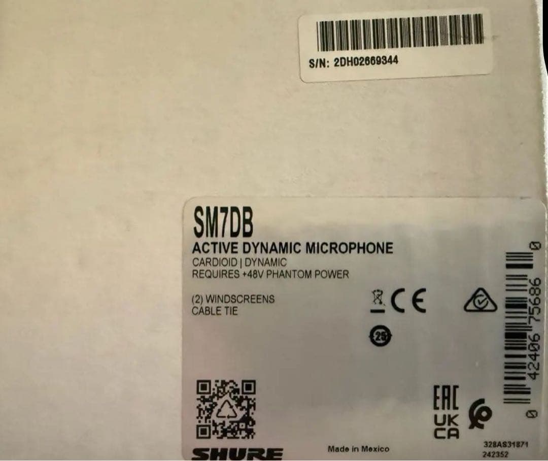 SHURE シュア SM7dB プリアンプ搭載ダイナミックマイク/配信 収録