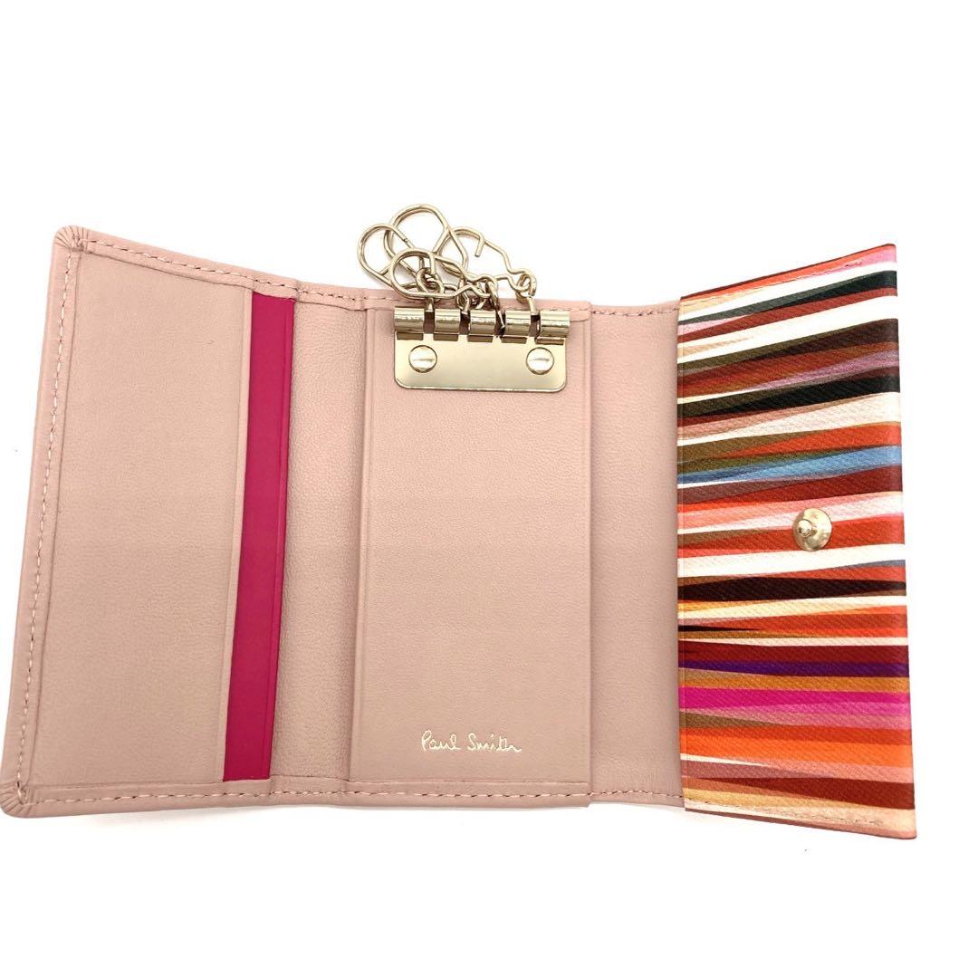 極美品 PaulSmith キーケース ４連 カードケース ピンク