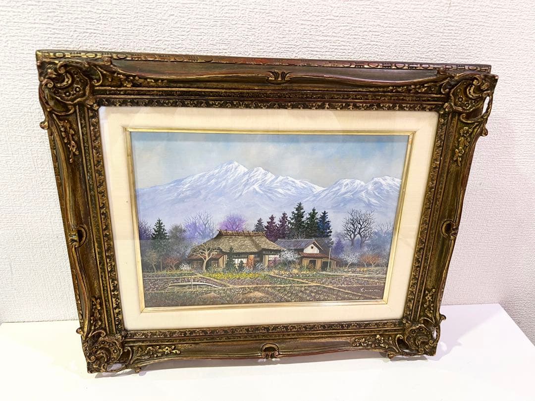 【希少】真作 諸沢古美 梅香る蔵王山麓 4号 MITSUKOSHI 銀座 絵画
