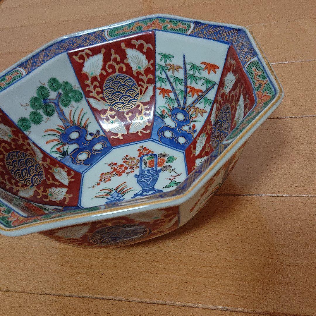 大聖寺伊万里 八角 鉢  深皿 アンティーク 九谷 古伊万里