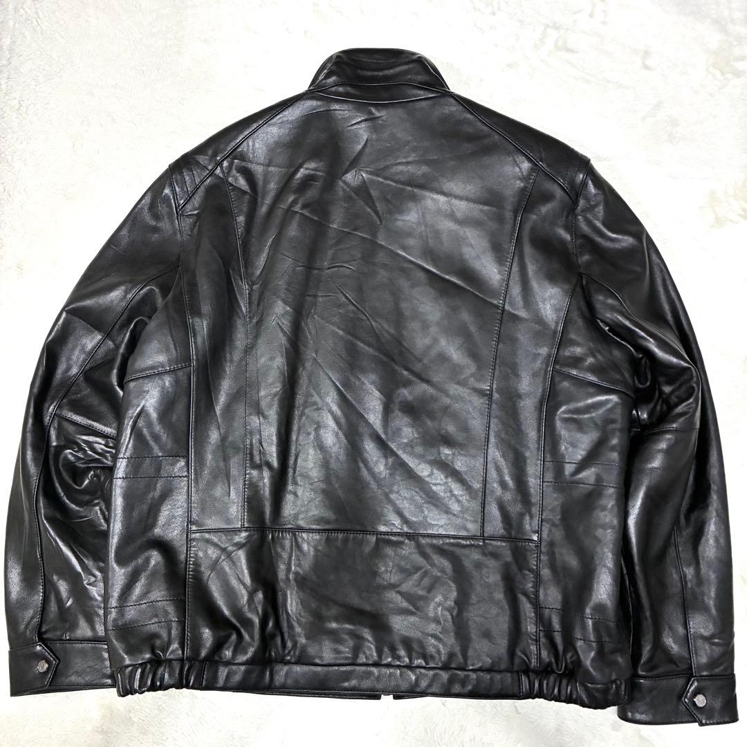 極美品　アンドリューマークニューヨーク 本革 ラムレザージャケット 黒 2XL