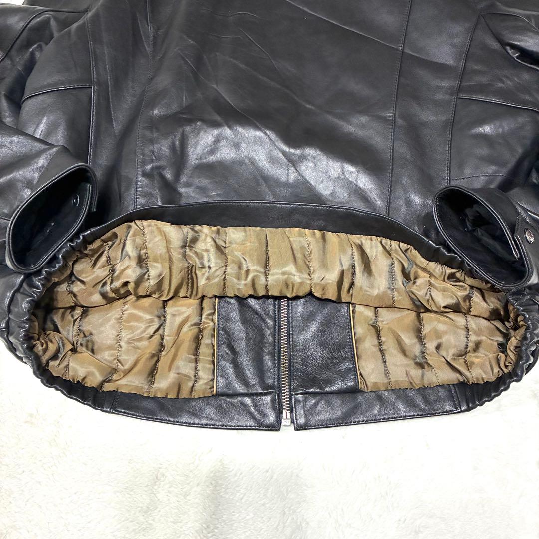 極美品　アンドリューマークニューヨーク 本革 ラムレザージャケット 黒 2XL