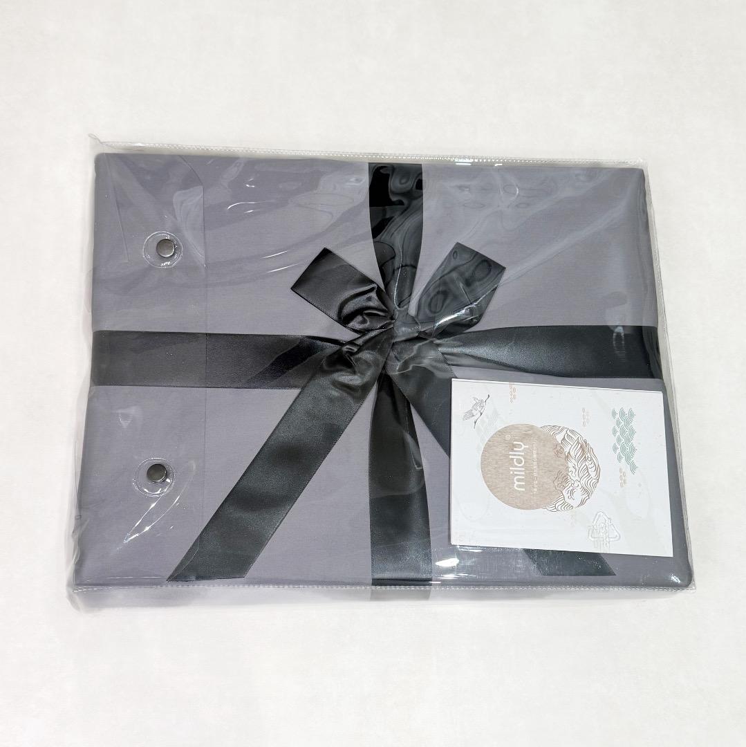 【新品】MILDLY 布団カバーダブル 4点セット （グレー）