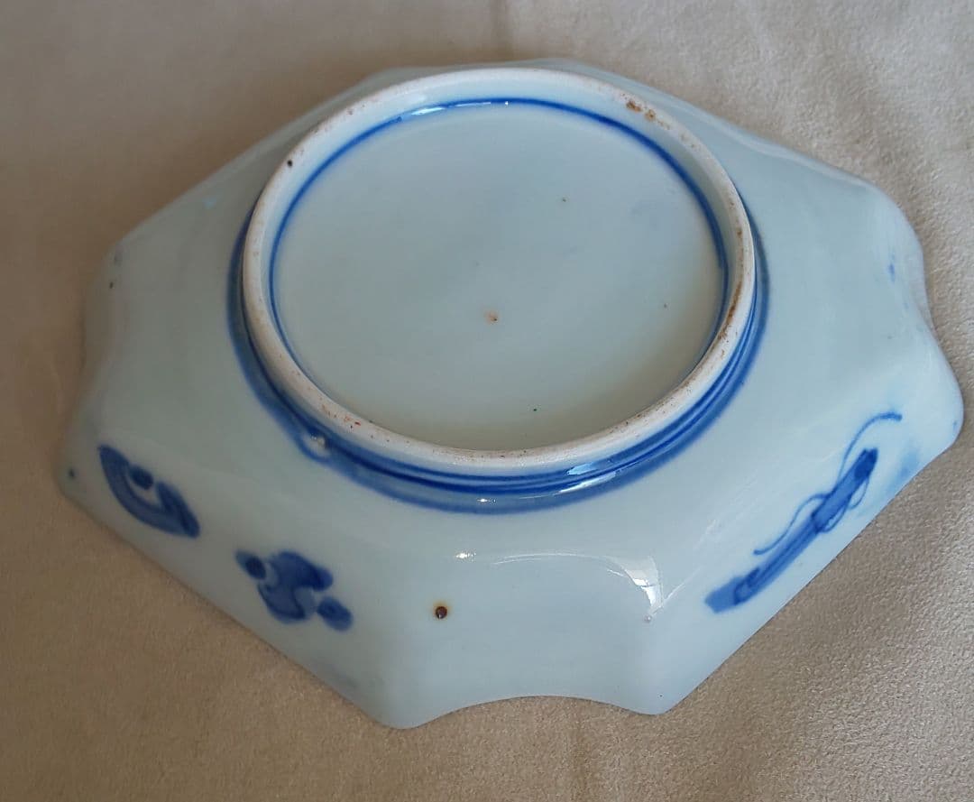 古伊万里　色絵　八角形陶磁器皿 5枚セット