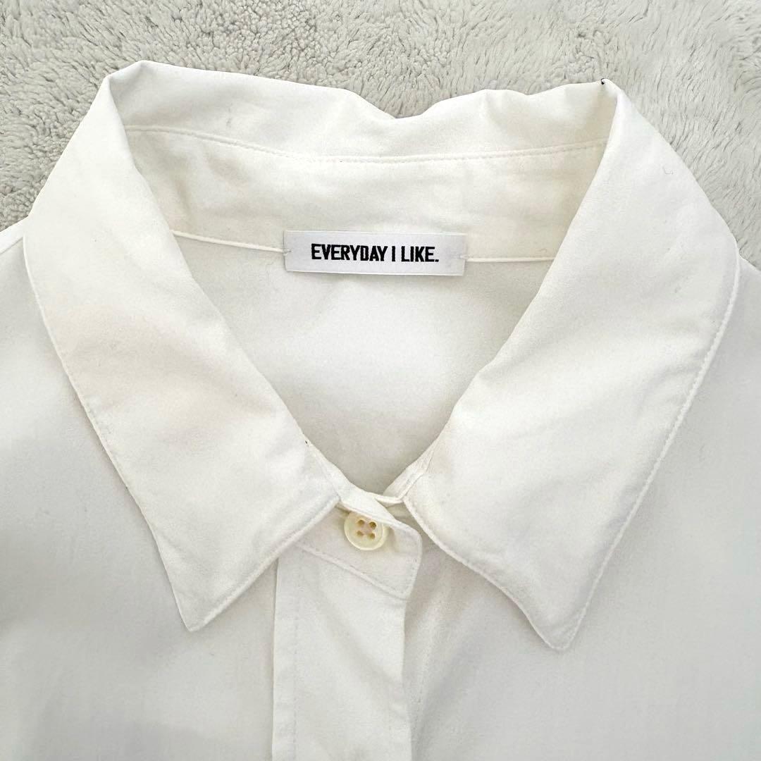 美品 EVERY DAY I LIKE ワイヤー襟 オーバーワイドシャツ 白